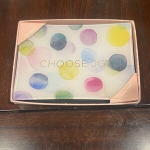 NWT brand new “Choose Joy”Glass Tray by Fringe
